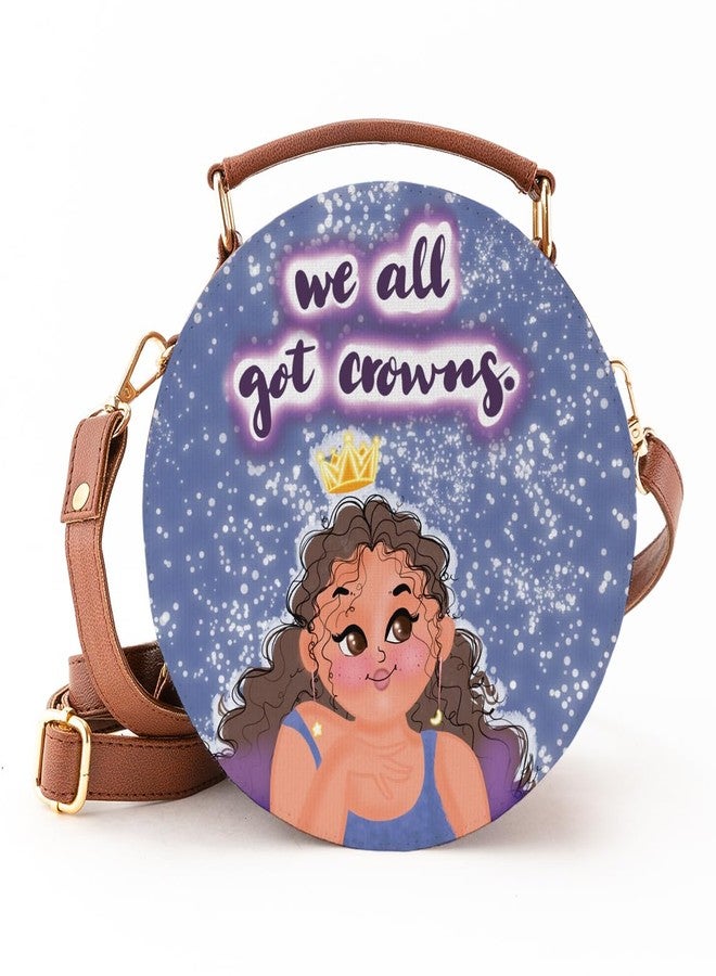 Kalankit Round Sling Bag for Women | Lightweight Vegan Leather Crossbody | Stylish Compact Purse | Bags for Women Online | Valentine Gift for Wife | Queen - Image 1